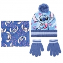 Disney Lilo e Stitch da 3-7anni Cappello Pompon con Scaldacollo Guanti Invernale