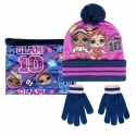 LOL Surprise da 3-7anni Cappello Pompon con Scaldacollo Guanti Invernale
