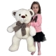 Bear 80cm Large Plush Puppet with Beige Bow