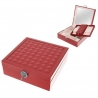 BeautyLux Large Red Premium Bedroom Jewelery Box with Key Mirror