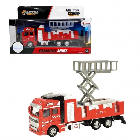 Camion Pompieri Scala Allungabile Modellino in Metallo Metal World Scala 1:43