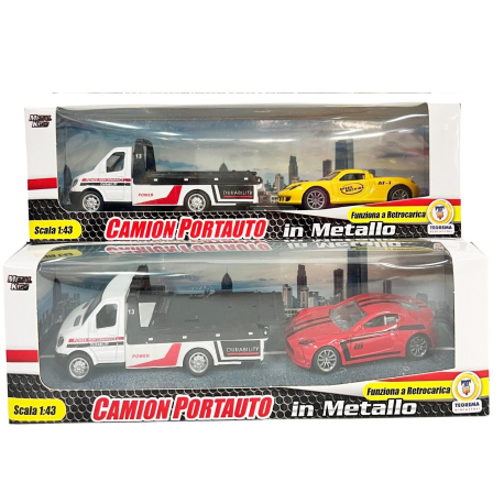 3x Tow Truck + Car Model Metal Kids Scale 1:43