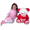 50cm Big Plush Bear with Heart I Love You Valentine's Day Fuchsia