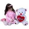 Bear 50cm Gold, Silver Thread Big Plush with Valentine's Love Heart
