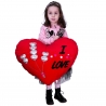 Cuscino Peluche XXL Cuore Gigante 65cm I Love Palloncini Rosso Versione San Valentino
