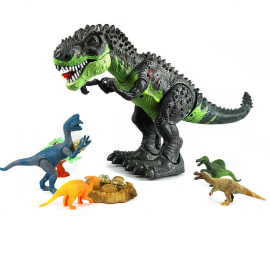 T-Rex Giant Dinosaur 48cm With Nest Lays Eggs Lights Sounds Movements Figurine