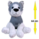 Giant Plush Dog Siberian Husky 120 cm Children Adults