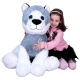 Peluche Gigante Cane Siberian Husky 120 cm Bambini Adulti