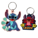 2 x Portachiavi Stitch e Leroy da Film Lilo e Stitch Firmati Clip Borsa Zaino