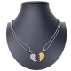 Broken Heart Pendant Silver 2 x Necklace Steel Man Woman Friends A/01