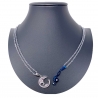 Treble Clef Blue Broken Pendant 2x Necklace Steel Man Woman Friends A03