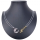 Treble Clef Blue Broken Pendant 2x Necklace Steel Man Woman Friends A03