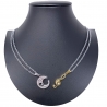 Chiave di Violino Oro Ciondolo Spezzato 2x Collana Acciaio Uomo Donna Amici A04