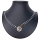 Treble Clef Blue Broken Pendant 2x Necklace Steel Man Woman Friends A03