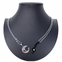 Treble Clef Broken Pendant 2x Necklace Steel Man Woman Friends A05