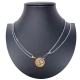 Chiave di Violino Argento Ciondolo Spezzato 2x Collana Acciaio Uomo Donna Amici A06
