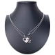 Cuore Ciondolo Spezzato Argento Oro 2 x Collana Acciaio Uomo Donna Amici A/02