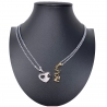 Heart Love Silver Broken Pendant 2x Necklace Steel Man Woman Friends C09