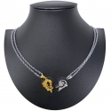 Cuore Clover Argento Oro Ciondolo Spezzato 2Collana Acciaio Uomo Donna Amici A12