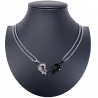 Heart Clover Silver Broken Pendant 2x Necklace Steel Men Women Friends A11