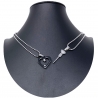 Heart Arrow Broken Pendant Black 2 x Necklace Steel Man Woman Friends A/13