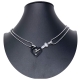 Cuore Clover Argento Oro Ciondolo Spezzato 2Collana Acciaio Uomo Donna Amici A11