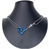Cuore Freccia Ciondolo Spezzato Blu 2 x Collana Acciaio Uomo Donna Amici A/14