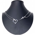 Heart Arrow Broken Pendant 2 x Necklace Steel Man Woman Friends A/15