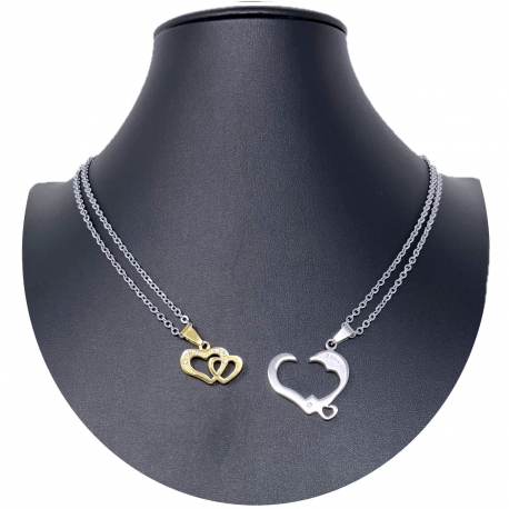 Heart Arrow Broken Pendant 2 x Necklace Steel Man Woman Friends A/15