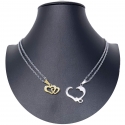 Cuore Dentro Arg Oro Ciondolo Spezzato 2x Collana Acciaio Uomo Donna Amici A16