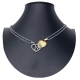 Cuore Dentro Arg Nero Ciondolo Spezzato 2x Collana Acciaio Uomo Donna Amici A17