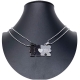 Cuore Melodia Nero Ciondolo Spezzato 2x Collana Acciaio Uomo Donna Amici A19
