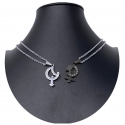 Sign Male Female Broken Pendant 2x Necklace Stainless Steel Men Women Friends A23