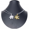 Puzzle Big Silver Broken Pendant 2x Necklace Steel Men Women Friends A25