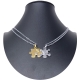 Puzzle Cuore Argento Ciondolo Spezzato 2x Collana Acciaio Uomo Donna Amici A26