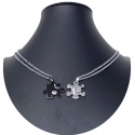 Puzzle Heart Silver Broken Pendant 2x Necklace Steel Man Woman Friends A28