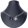 Puzzle Cuore Arge Nero Ciondolo Spezzato 2x Collana Acciaio Uomo Donna Amici A28