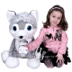 Siberian Husky Dog Plush 64cm Sitting Large Soft Plush Size XXL Gray Color