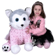 Siberian Husky Dog Plush 60cm Sitting Large Soft Plush Size XXL Gray Color