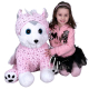 Siberian Husky Cane Peluche 60cm con Baby Seduto Grande Soft Plush Size XXL