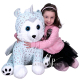 Siberian Husky Cane Peluche 60cm Tutina Unicorno Rosa Grande Soft Plush Size XXL