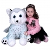 Siberian Husky Dog Plush 60cm Sitting Large Soft Plush Size XXL Gray Color