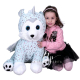 Siberian Husky Cane Peluche 60cm Tutina Unicorno Rosa Grande Soft Plush Size XXL