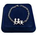 Bracelet Family Bracelet Steel Mom Heart Dad in Unisex Box Modello 03