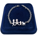 Bracciale Braccialetto Famiglia Acciaio Mamma Papà Figlio Maschio Cane Modello 11