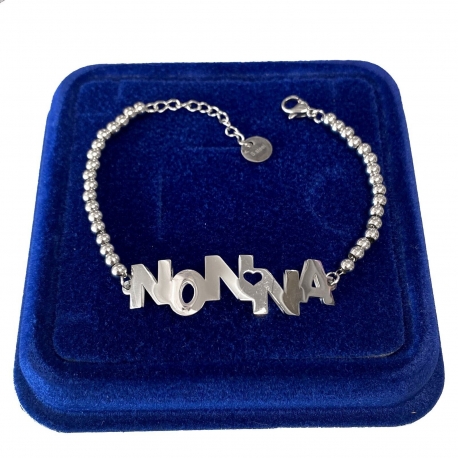 Braccialetto Bracciale Famiglia Mamma Festa della Mamma in Acciaio da Donna