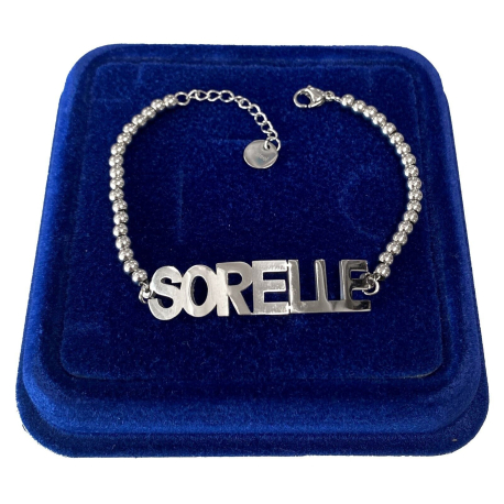 Braccialetto Bracciale Famiglia Nonna Regalo Festa della Nonna in Acciaio Donna