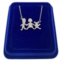 Family Necklace Mom Dad Daughter in Steel for Women