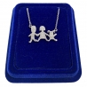 Family Necklace Mom Dad Daughter in Steel for Women