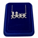 Family Necklace Mom Dad 2x Female Daughter in Steel for Women